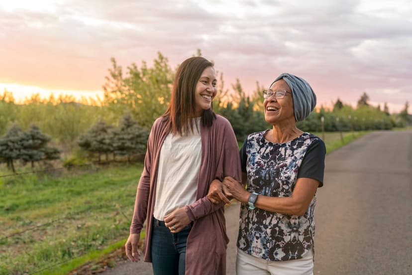 women smiles at camera after injury recovery
