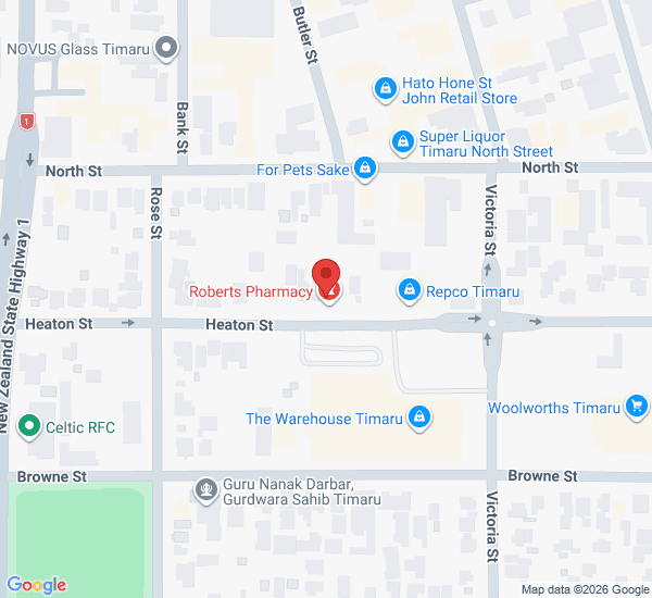 Timaru clinic map