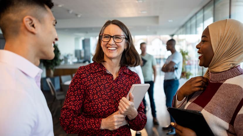colleagues smiling